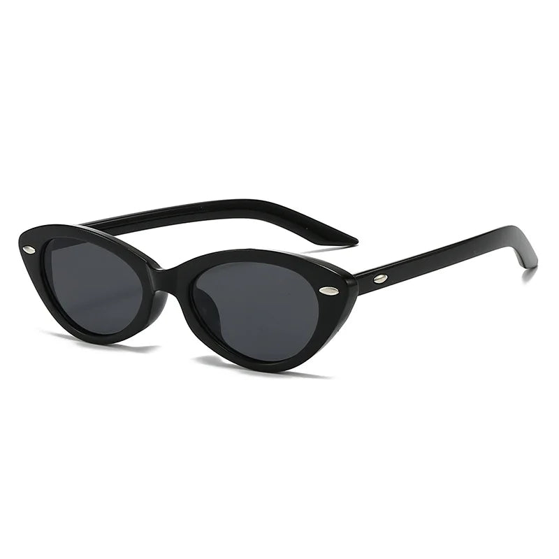 JNPCXI New Cat Eye Rivets Women Sunglasses Fashion Candy Color Shades UV400 Retro Men Trending Leopard Green Sun Glasses