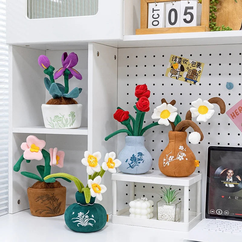 Lifelike Tulip Succulent Plants Plush Stuffed Toys Flower Decorations Floral Bouquet Design  Living Room Decor For Girl Gift