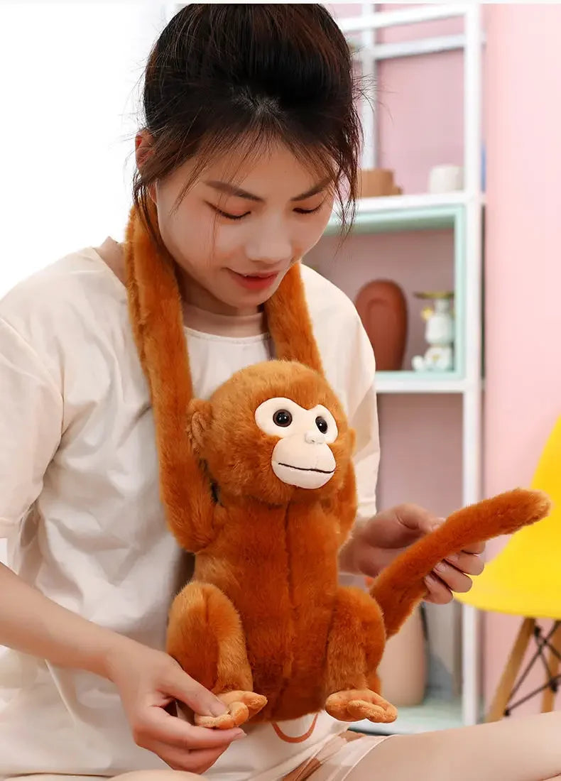 Simulation Cute Monkey Plush Toy Golden Monkey Doll Long Arm Monkey High-end Curtain Bundled Ornaments Stitch Stuffed Toys