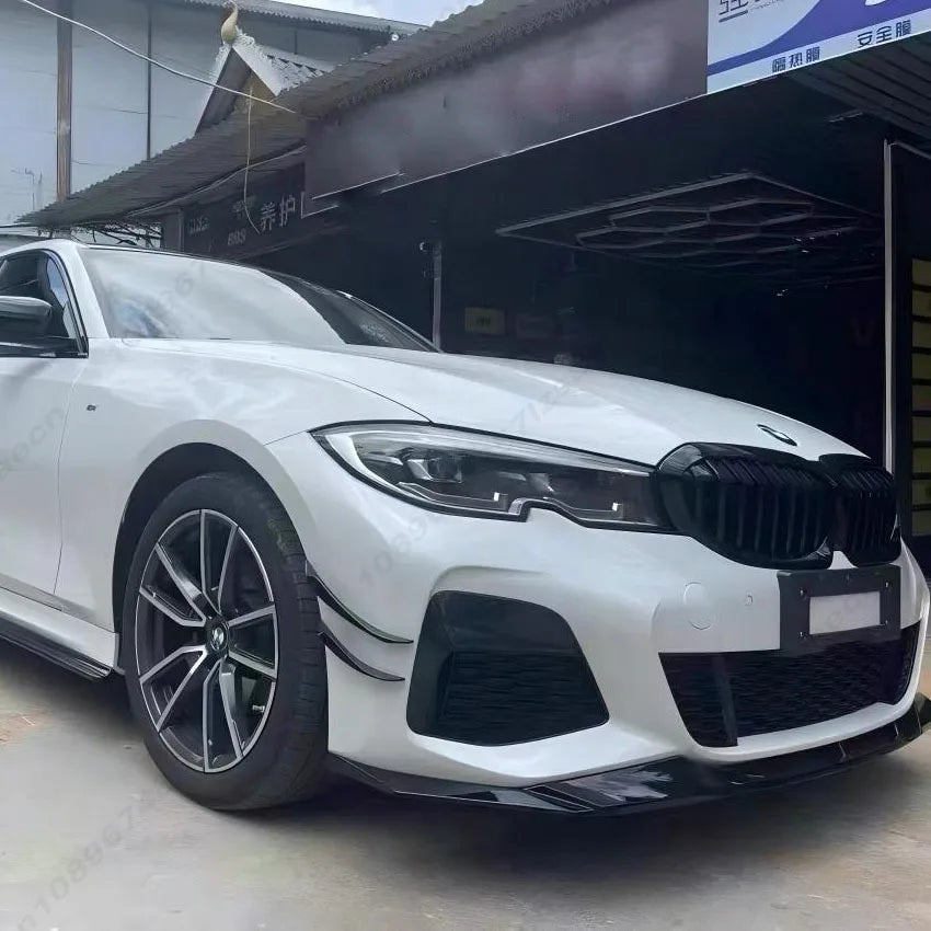 For BMW 3 Series G20 G21 320i 320d 330i 330d 340i 2019-2022 Pre-Lci M-Sport Front Bumper Spoiler Splitter Trim Air Blade Trim