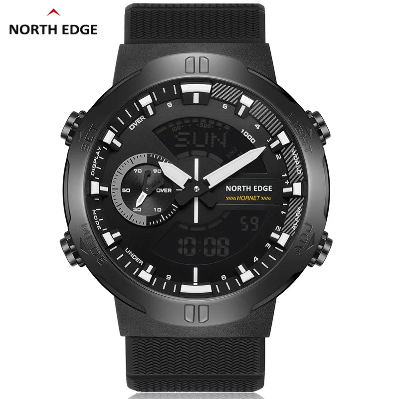 NORTH EDGE Men's Smart Watch Military Waterproof 50M World Time Stopwatch