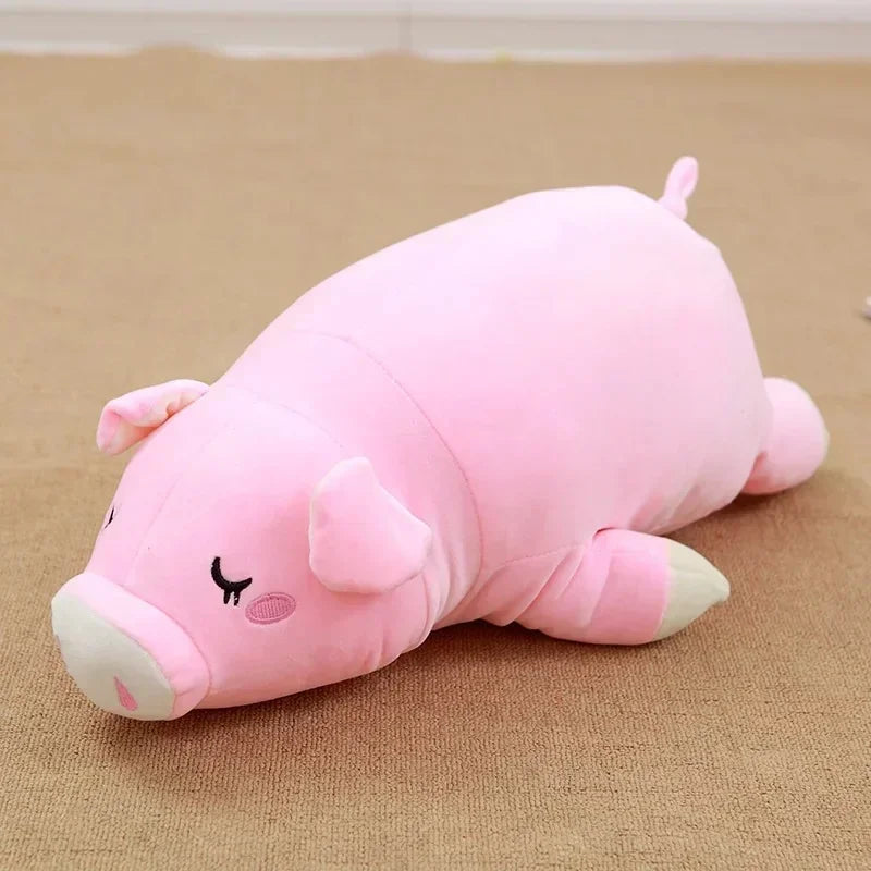 [Funny] 40~60cm Baby Lovely Plush Animal Lying down sleeping pink Pig Dolls Soft PP Cotton Stuffed Hold Pillow Toy girl gift