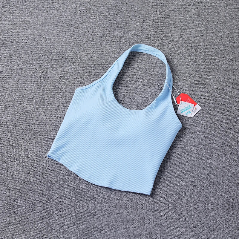 Yoga Fitness Sports Bra Sexy Back Super Soft Yoga Top Backless Padded Workout Gym Bra Solid Color Active Wear