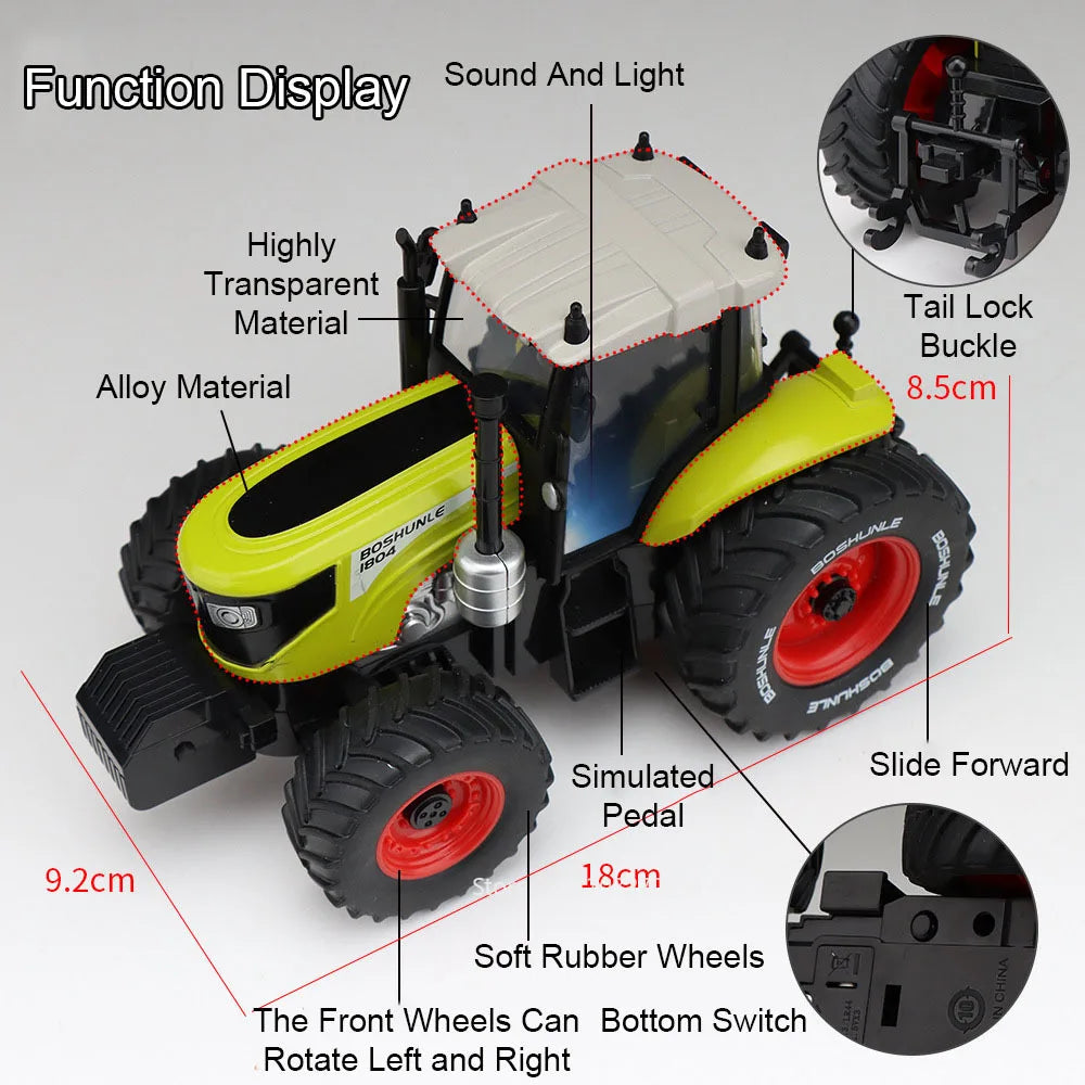 1:32 Alloy Excavator Bulldozer Diecast Models Toys Car with Sound Light Front Wheel Steering Engineering Vehicles Children Gifts