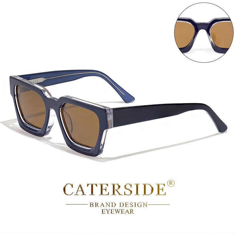 CATERSIDE Retro Polarized Square Sunglasses Men High Quality Acetate Frame Women Sun Glasses Driving Sports Oculos De Sol UV400