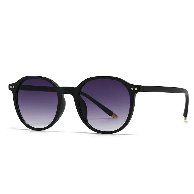 JNPCXI Fashion Round Sunglasses Women Vintage Rivets Punk Men Ins Popular Shades Gradient Sun Glasses UV400