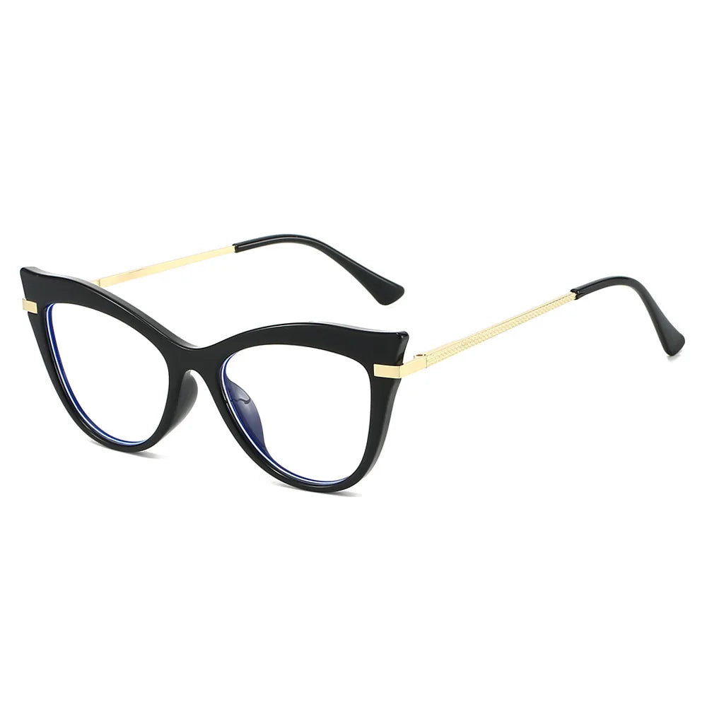 JNPCXI New Cat Eye Double Color Sunglasses Women Fashion Gradient Shades UV400 Eyeglass Frame Men