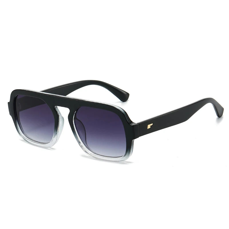 JNPCXI Ins Popular Fashion Square Sunglasses Women Retro Rivets Clear Gradient Shades UV400 Men Trending Sun Glasses