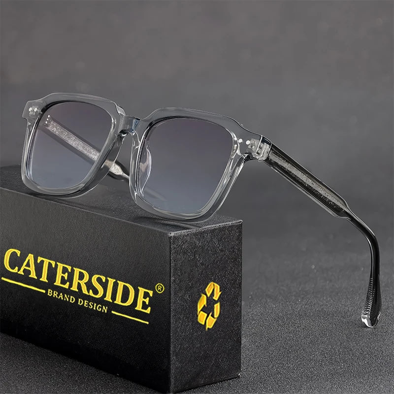 CATERSIDE Retro Sunglasses Men's Square Frame Brand Design Core Insert Temple Sun Glasses Women's Travel Party Holiday Gift