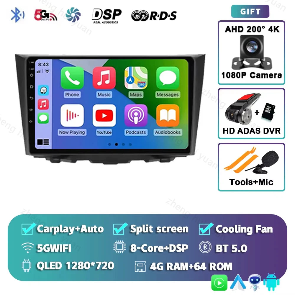 CarPlay Auto Android 15 For Suzuki Kizashi 2009 - 2015 Car Radio Multimedia navigation video DVD Autoradio Stereo 2din 4G+BT GPS