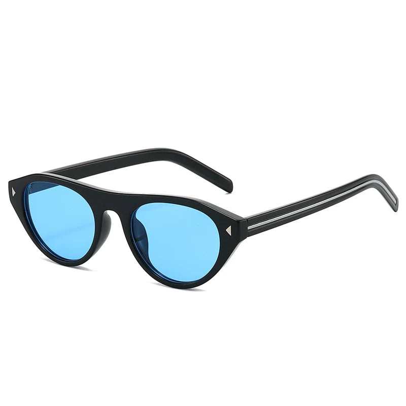 JNPCXI Vintage Cat Eye Sunglasses for Women Trendy Rivet Design Flat Top Sun Glasses Men Gafas De Sol Hombre S2611