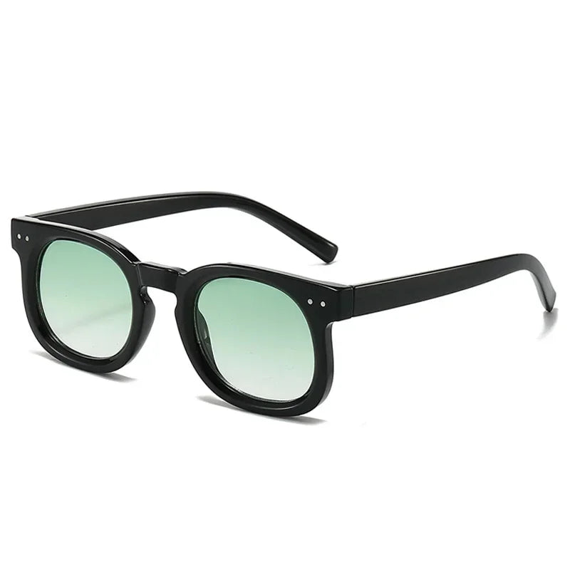 JNPCXI Retro Small Square Sunglasses Women Fashion Gradient Gray Tea Shades UV400 Men Rivets Trending Punk Sun Glasses