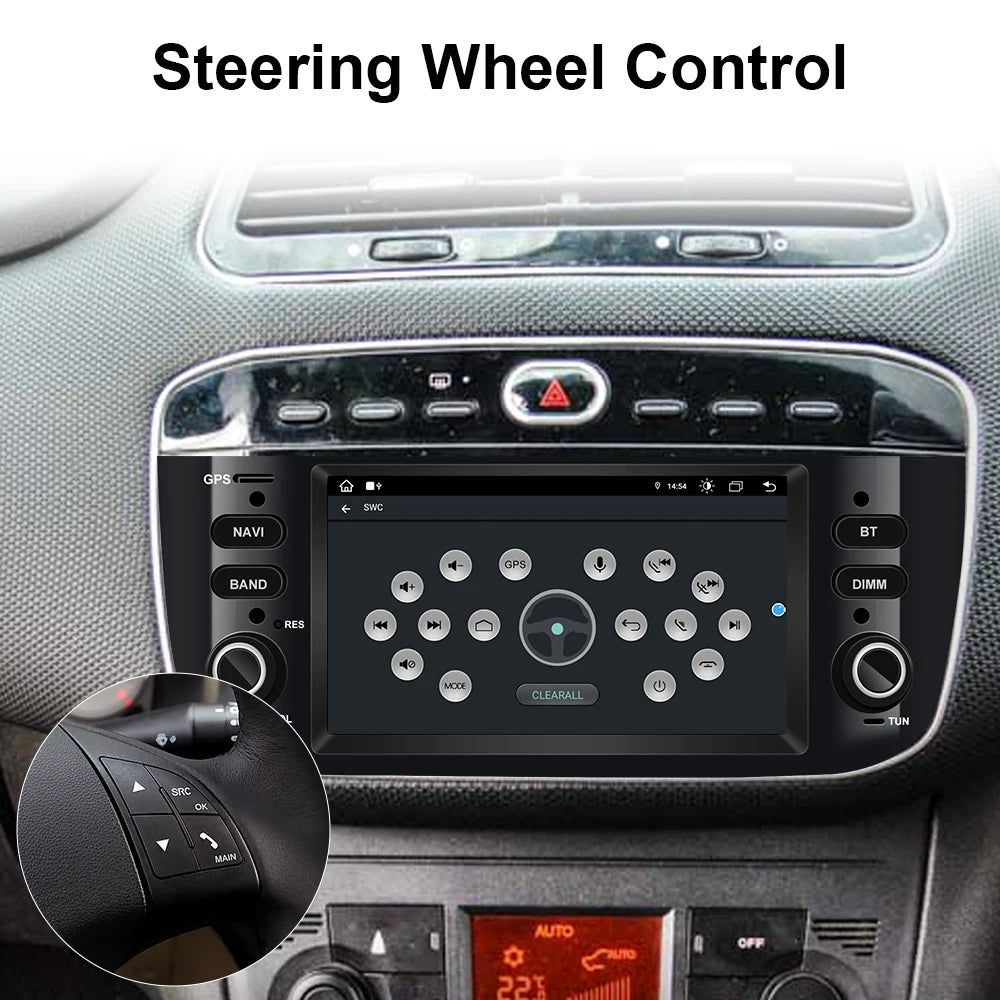 AneQu Android Car Radio for Fiat Punto evo 2010-2017 Car Multimedia Player Support Wireless CarPlay 8Core/4G/GPS