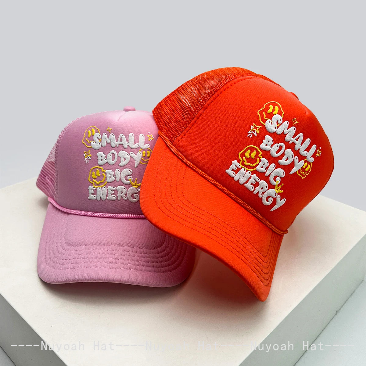 New Unisex Interesting 3D Printed Letters Baseball Hats Sunshade Hip Hop Breathable Cute Trucker Caps Mesh Versatile Casual ins