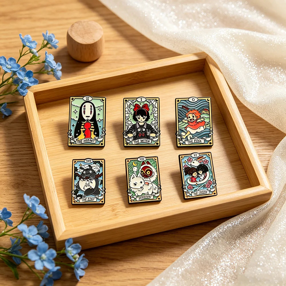 6PCS Character Brooch Cartoon Little Girl Shape Metal Badge Small Gift Wholesale Bag Pins and Badges Backpack Accessories Lapel