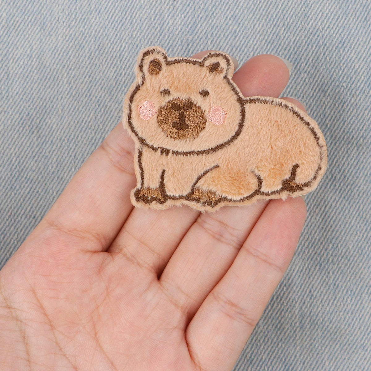 Cute Capybara Embroidery Patch Cartoon Animal Iron On Patches For Clothing Adhesive Patches On Clothes DIY Sew Badges