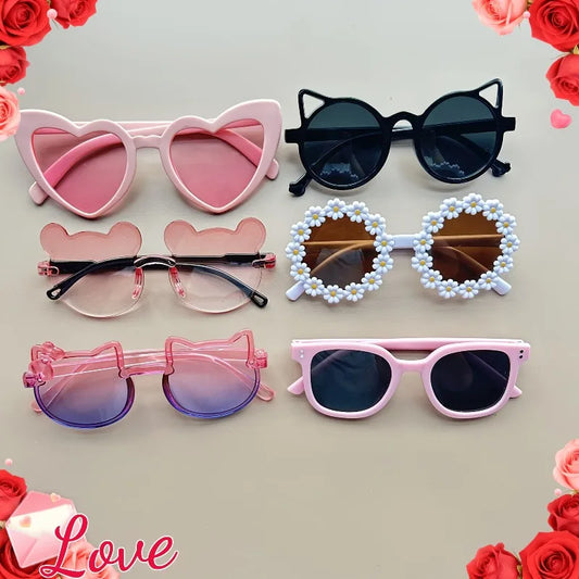 6 Pairs of Round Heart-shaped Unisex Cute Glasses Party and Dance Trendy Decorative Glasses A Great Gift