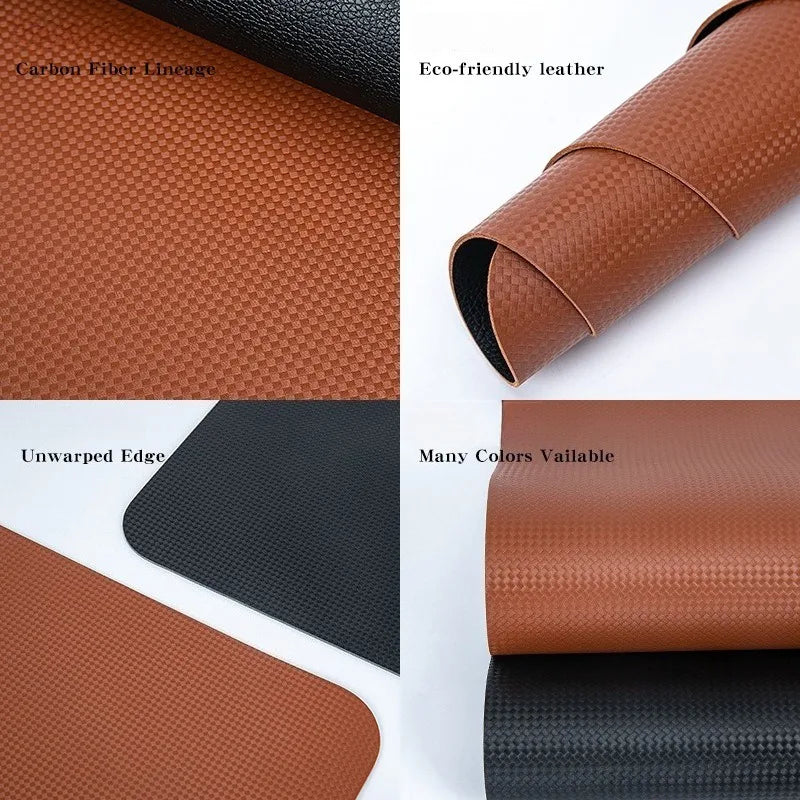 Dual Sided Color Carbon Fiber Large Mouse Pad Xxl Leather Desk Mat Waterproof Anti-slip Keyboard Mat Gaming Protector Desk Pad