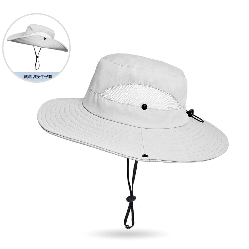 Xinbaoguan 100% Polyester New Spring/Summer Big Eaves Sun Protection and Sunshade Fishing Hat Breathable and Versatile Sun Hat
