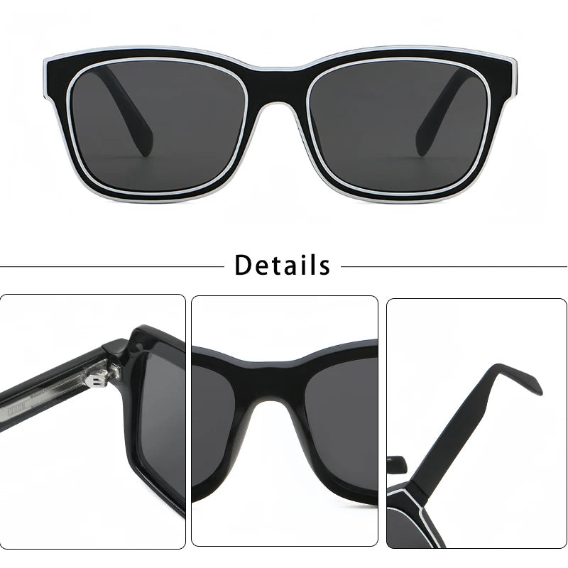 CATERSIDE Retro Square Men's Sunglasses Punk Big Frame Brand Designer Sun Glasses Women's Travel Shopping Casual Eyewear UV400
