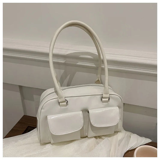 Vintage Women Business Shoulder Bags Classy Commute Tote Bag Pu Leather Handbags