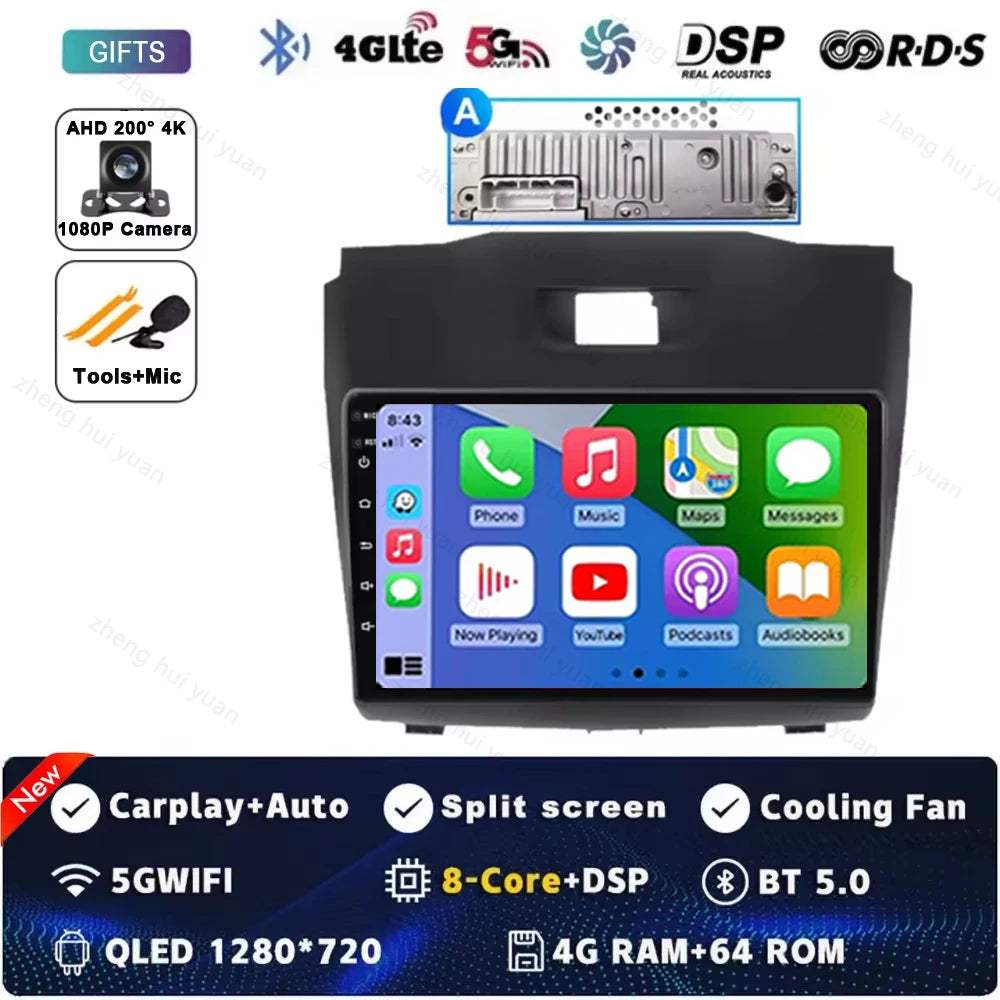 Android 15 Car Carplay Player For Chevrolet Holden S10 TRAILBLAZER COLORADO ISUZU DMAX GPS Radio Audio Multimedia Stereo BT Navi