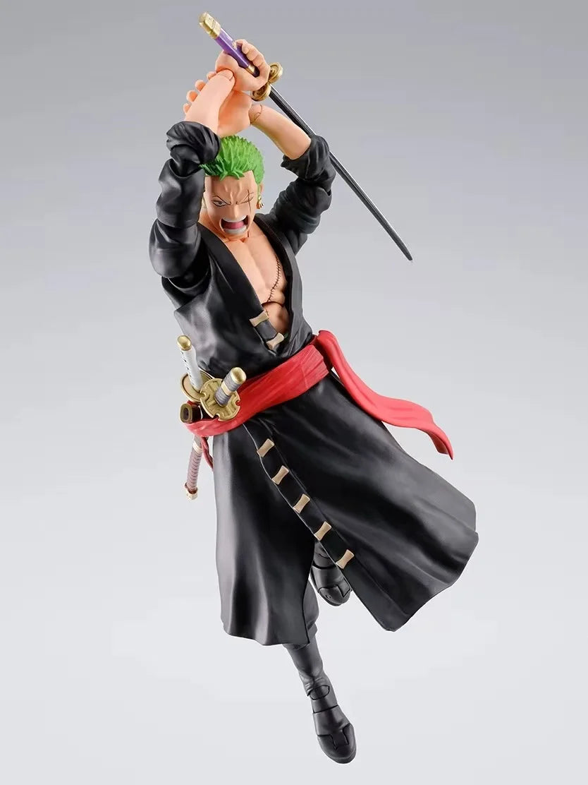 【IN STOCK】Original Bandai S.H.Figuarts One Piece Roronoa Zoro Wano Country Onigashima 15cm Figure Collectible Model