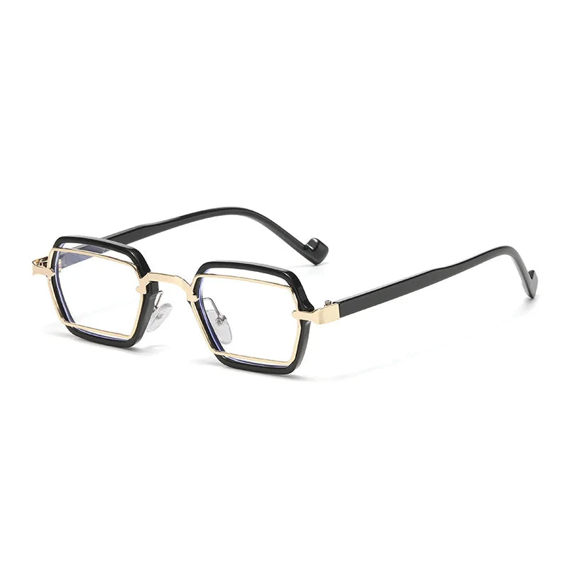 JNPCXI New Retro Small Punk Square Sunglasses Women Shades UV400 Fashion Clear Lens Men Anti Blue Light Eyeglass Frame