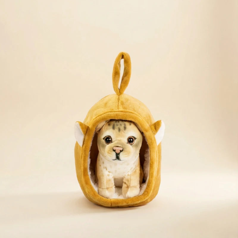 1Pc 18CM Lovely Animal Nest Plush Toy Simulation Tiger Leopard Husky Lion Giraffe Shiba Inu Dolls Kawaii Home Decoration Gift