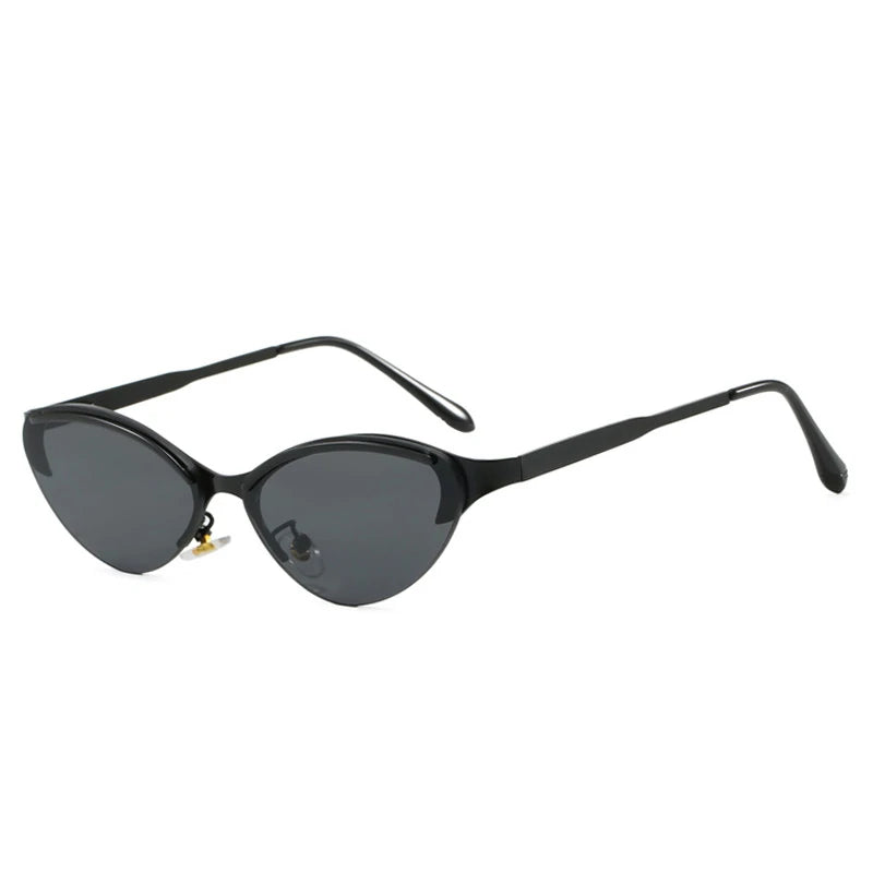 JNPCXI Fashion Cat Eye Women Sunglasses Retro Metal Colorful Tea Gradient Shades UV400 Men Trending Sun Glasses