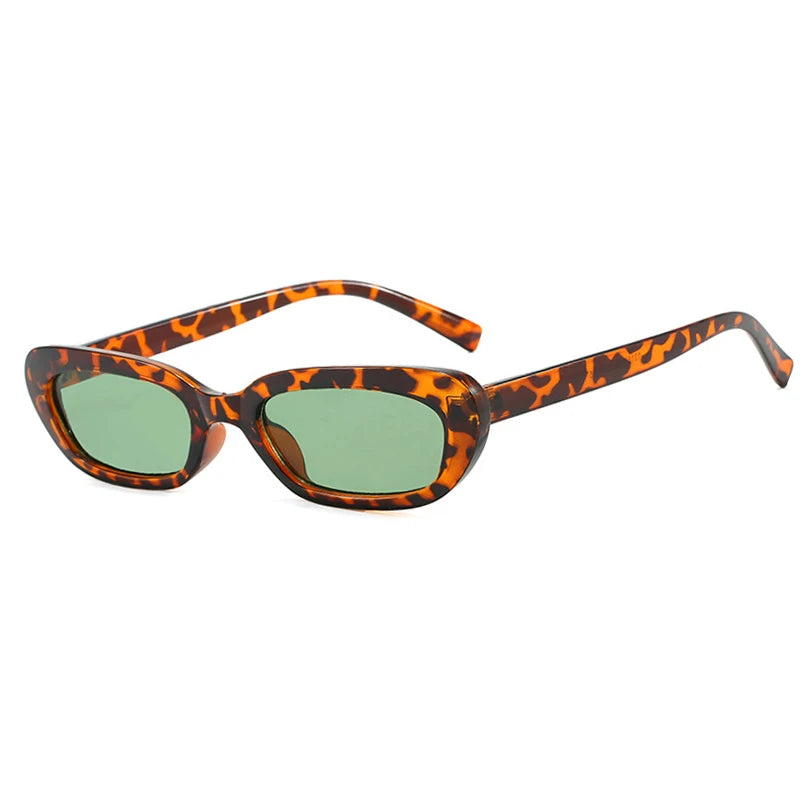 JNPCXI New Retro Small Rectangle Candy Color Sunglasses Women Fashion Trending Rivets Men Leopard Sun Glasses Shades UV400