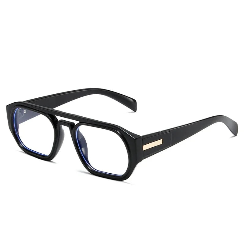 JNPCXI Retro Double Bridges Polygon Square Women Sunglasses Fashion Green Shades UV400 Men Clear Gradient Sun Glasses