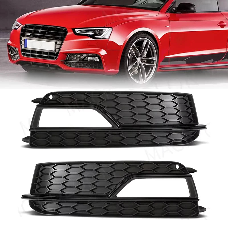 8T0807681K 8T0807682K Grille For Audi A5 Sport 2013 2014 2015 2016 Front Bumper Grill Fog Lamps Covers Car Accessories 12V