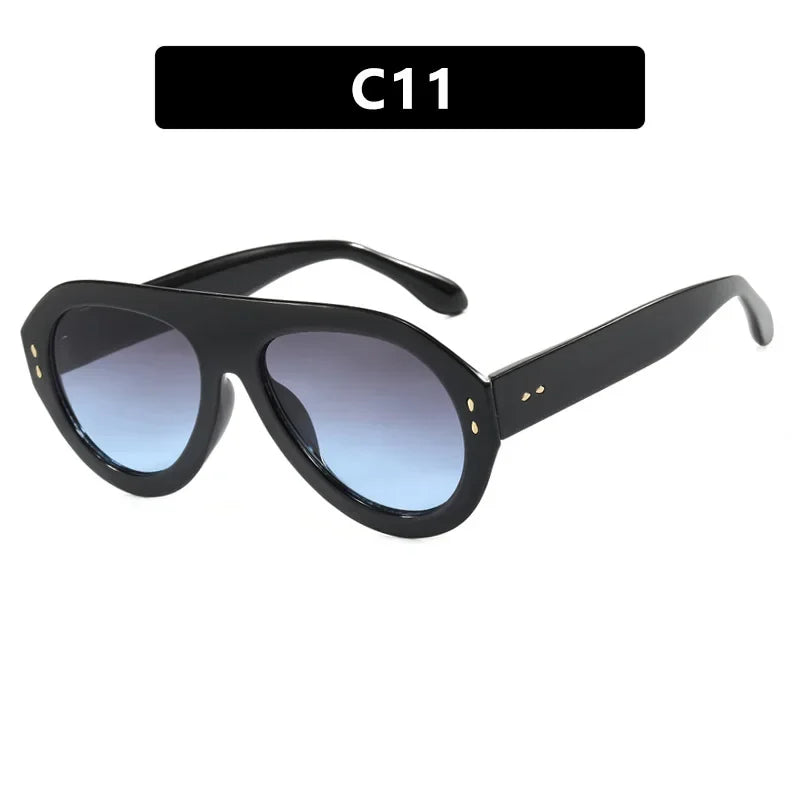JNPCXI Oversized Ins Popular Fashion Pilot Women Sunglasses Retro Red Shades UV400 Men Trending Wide Legs Sun Glasses