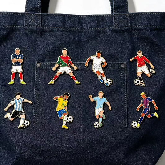 4/8 PCS 7th Football Player Enamel Brooch Goalkeeper Creative Design Sport Metal Badge Clothe Punk Lapel Pin Jewelry Friend Gift