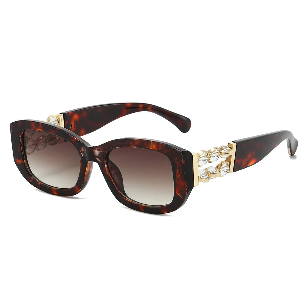 JNPCXI Retro Design Women's Sunglasses Ins Style Beads Fashion Sunglasses Simple Light Luxury Couple Sunglasses UV400