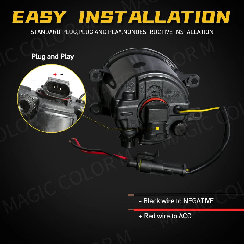 Angel Eye Fog Light For Toyota Highlander Kluger Avalon Prius C-HR CHR Estima 4Runner Car LED DRL Daytime Running Lamp 12V 2Pcs