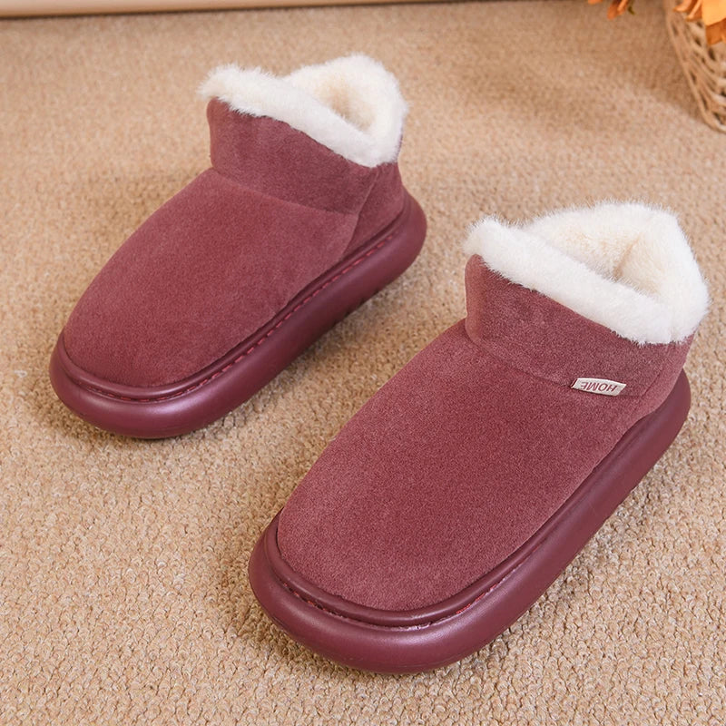 Thicken Plush Winter Snow Boots Women 2025 Slip On Warm Platform Cotton Padded Shoes Woman Comfort Soft Sole Fluffy Ankle Boots
