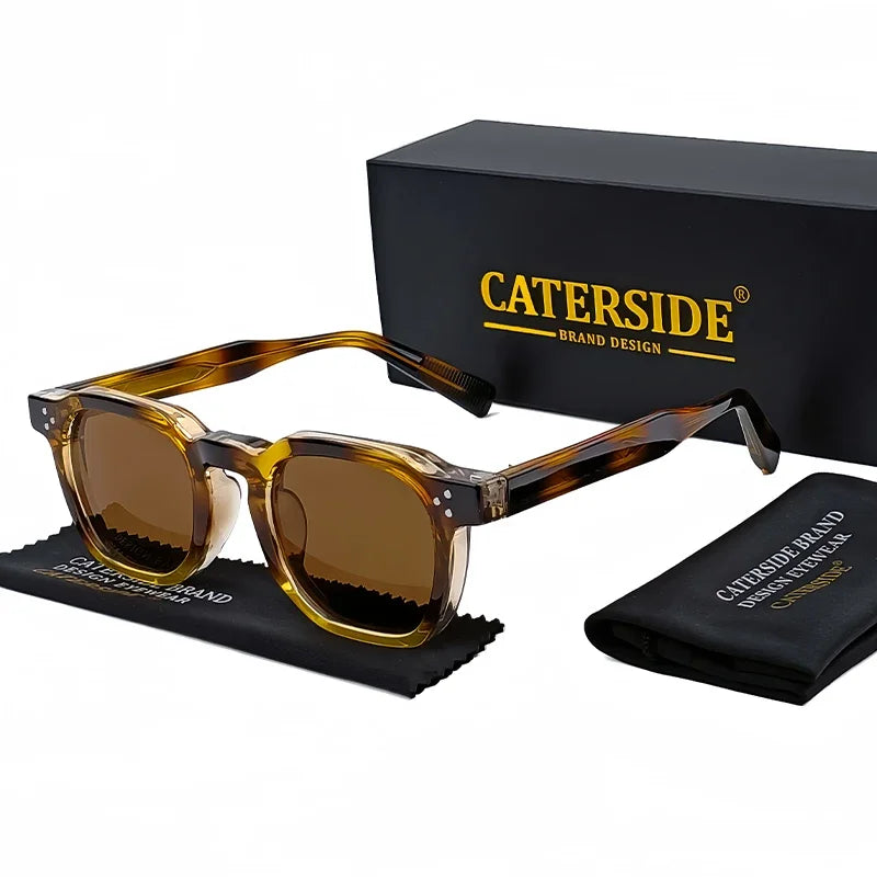 CATERSIDE New Retro Punk Square Sunglasses Men Small Frame Personalized Design Sun Glasses for Women Travel Party Festival Gift