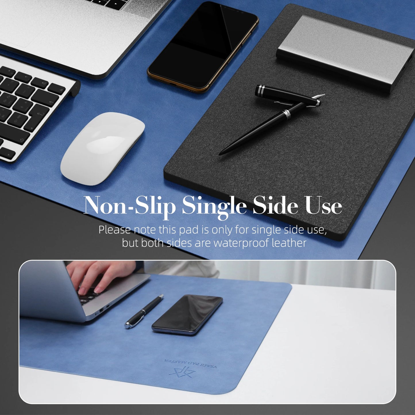 Office Leather Desk Mat, Mouse and Keyboard Pad, Computer and Laptop Mat, Desktop Protector and Cover, Writing Pad and Blotter