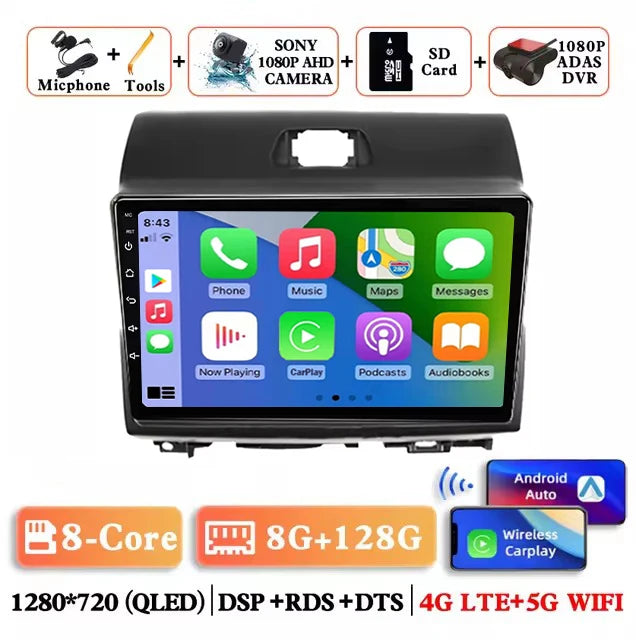 Android 15 Carplay Auto Car Radio for r KIA Ray 2011 - 2017 Multimedia Stereo Player GPS Navigation Head Unit Wifi 4G+WIFI