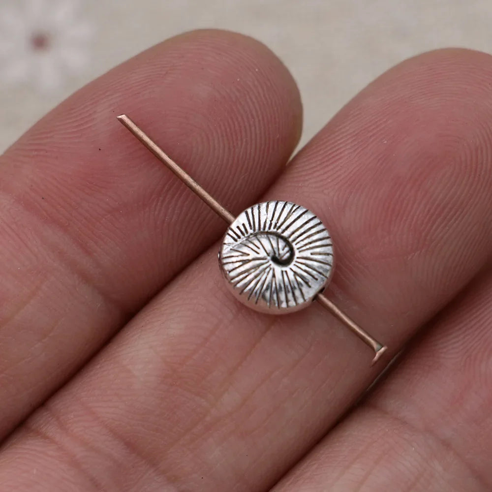 20Pcs Antique Silver Plated Shell Spacer Beads Vintage Loose Beads for Jewelry Making Bracelet DIY Handmade 10x5mm