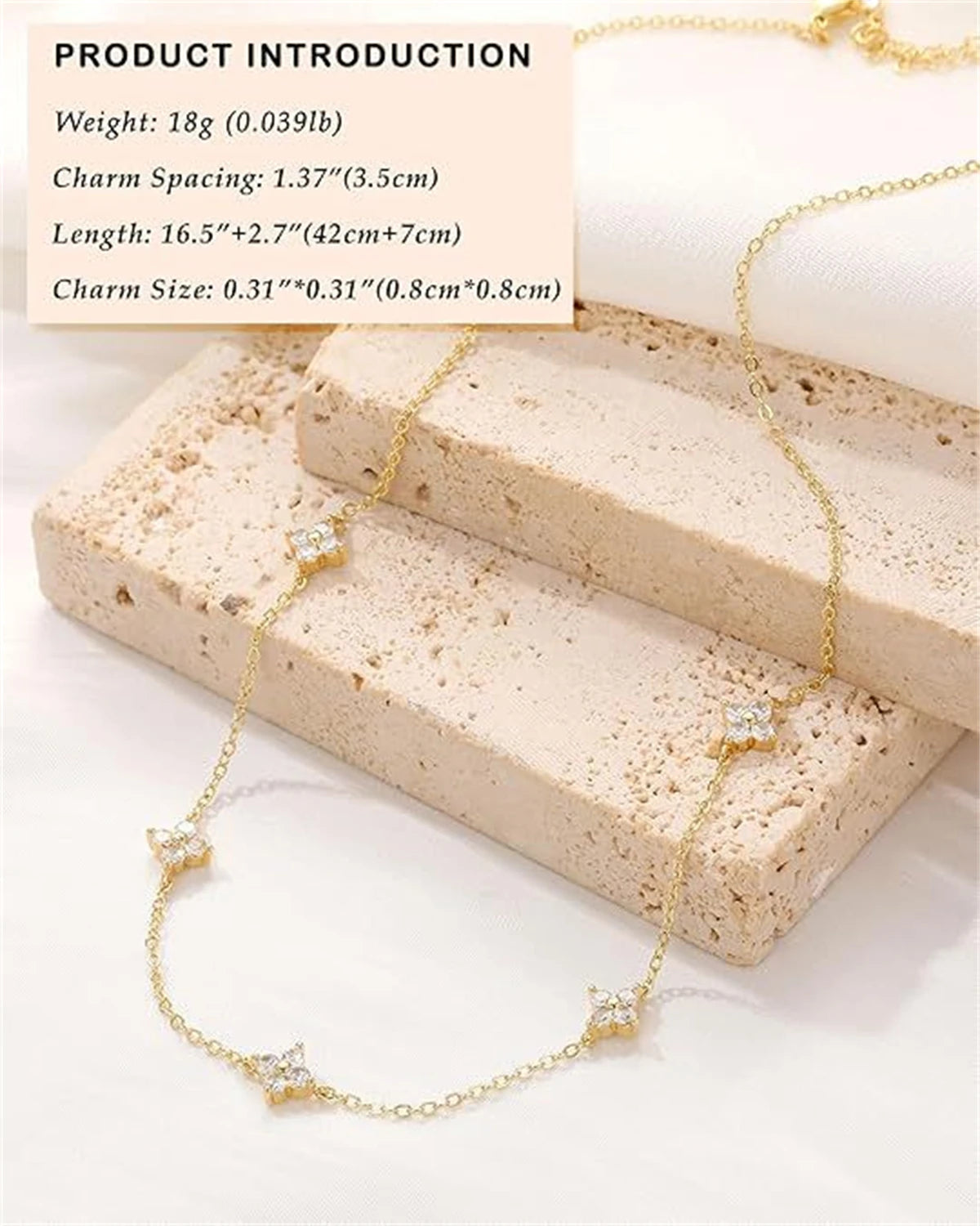 Delicate Flower Micro Pave Cubic Zirconia Necklace Starry Sky Pendant for Women Minimalist Dainty Gold Tone Layered Jewelry Gift