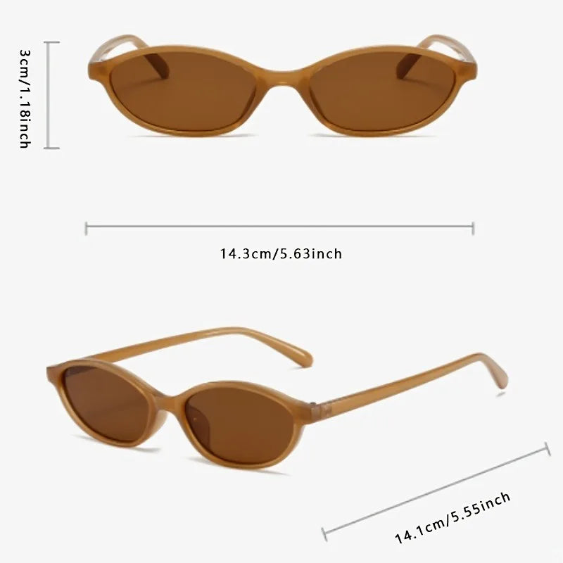 1 Pair Oval Frame Glasses for Women Fashionable Retro European Style for Hiking