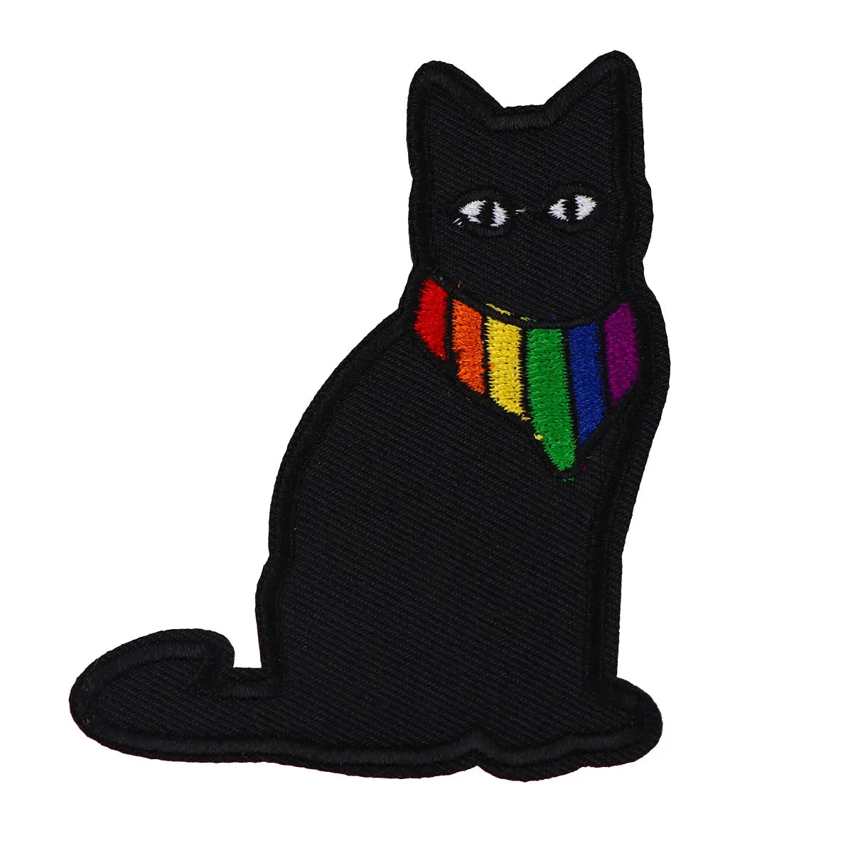 Black Cat Embroidery Patch Iron On Patches For Clothing Rainbow patches for Jackets DIY Sew Patch Stickers