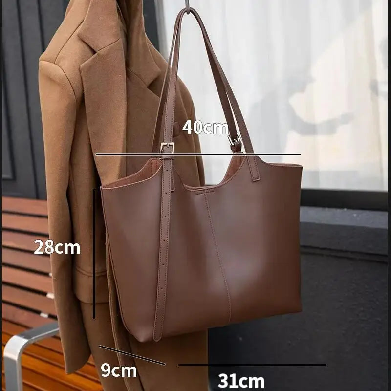 Women's Natural Genuine Leather Tote Bag Female Large Capacity Soft Cowhide Leather Handbag Ladies Luxury Designer Shoulder Bags