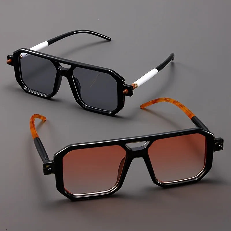 Retro Oversized Glasses for Women Stylish Two-Tone Temples, Perfect for Party Decoration