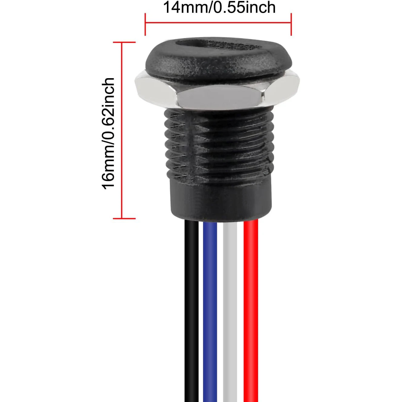 5Pcs 4Pin Charging Socket Female Mount Connector Adapter USB Type-C Port Charging Interface Socket Female Type C 3A waterproof