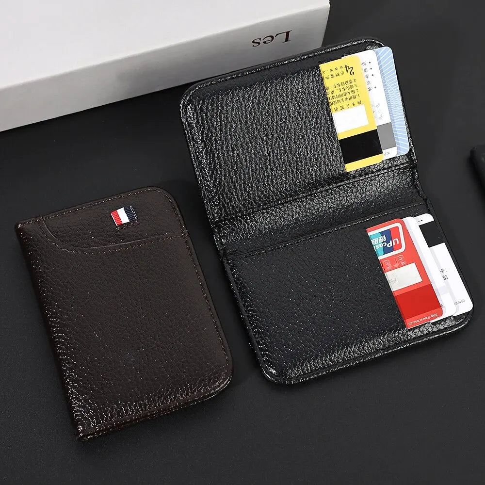 Portable Slim PU Leather Men Wallet Mini ID Credit Card Holder Thin Short Purse