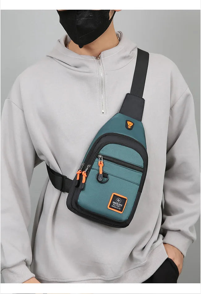 Men's Chest Casual Messenger Bag, Multifunctional Crossbody Shoulder Sling Bag